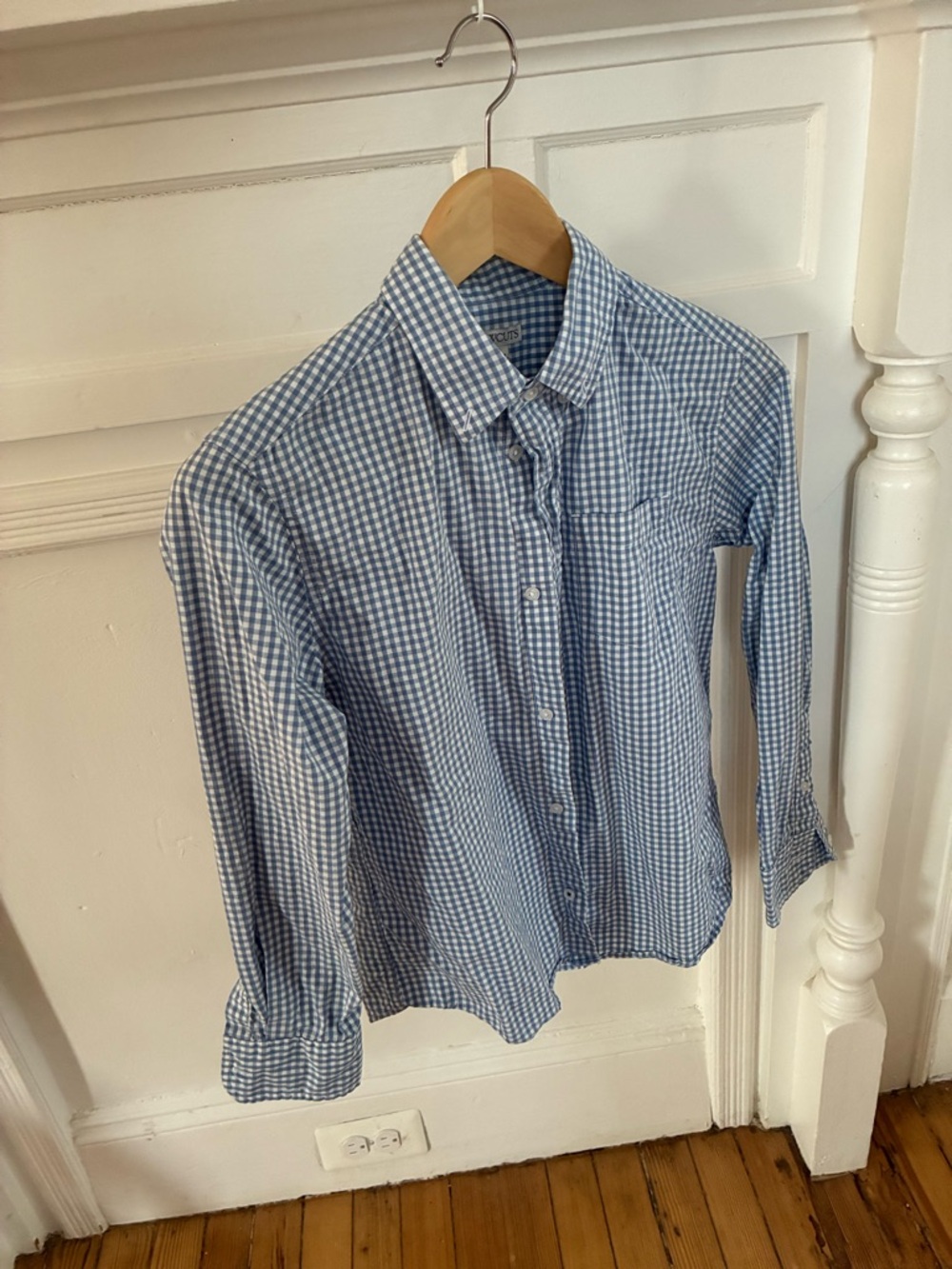 JCrew Crewcuts Blue and White Gingham Button-Up Shirt